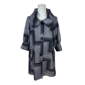 Damee Womens Black & White Geometric Print Jacket Size S